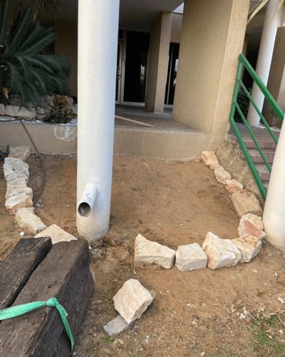 תכנון והקמת גינה לפני